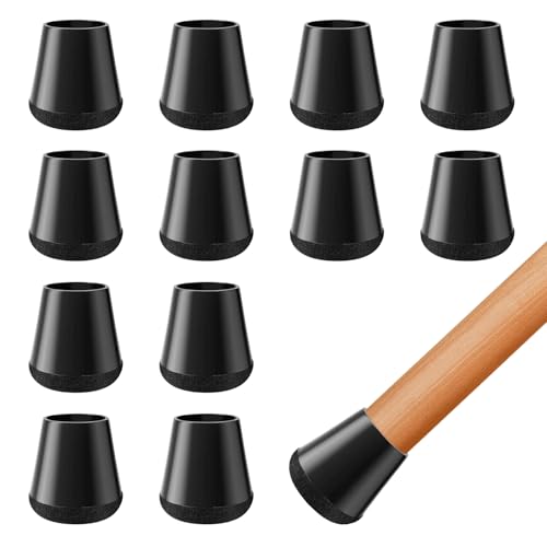 Stuhlbein-Bodenschoner, 12 Stück Stuhlbeinkappen Schutzkappen für Stuhlbeine Silikonfilz-Möbelbeinabdeckung Möbelfußschutzpolster zur Geräuschreduzierung (Passform: 15–18 mm) von LECTNORE