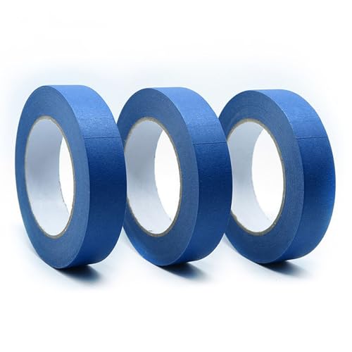 LECUNE 3 Rollen Blau Malerkreppband, 24 mm x 50 m,Wasserdicht & Hitzebeständig, Abklebeband für Malerarbeiten von LECUNE