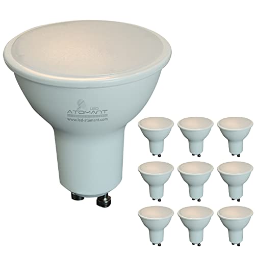 LED ATOMANT Halogen LED 970 echte Lumen-Ersatz-Lampen 65W Single mit 120-Grad-Winkel, Aluminium, Warmweiß (3000K), Pack 10x von LED ATOMANT