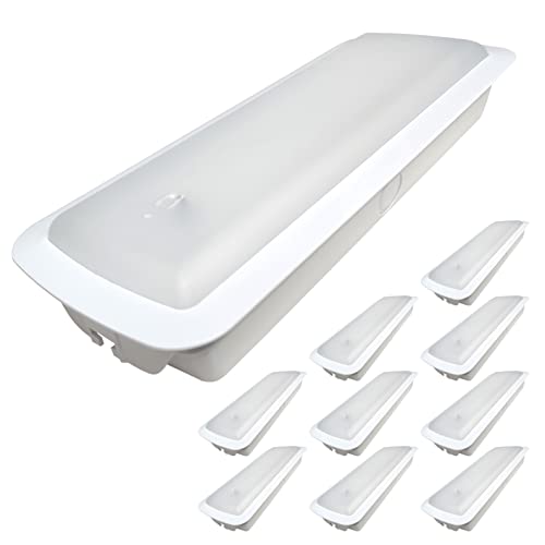LED ATOMANT Packung mit 10 LED-Notleuchten für Einbau oder Aufbau mit AUTOTEST, 3 Stunden Autonomie, Zwei Modi: Nicht-permanent 3W 200 Lumen, Permanent 7W 600 Lumen von LED ATOMANT