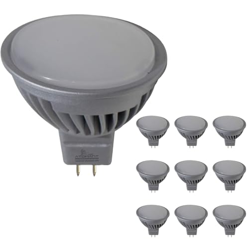 LED ATOMANT Packung mit 10 LED-Lampe MR16 12V/24V 7W dimmbar, Kaltweiß (6500K), 600 Lumen, 120 Grad Abstrahlwinkel, GU5.3 von LED ATOMANT