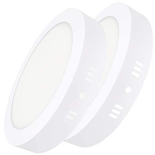 LED ATOMANT Packung mit 2 LED-Deckenleuchten, rund, Oberfläche 28 W, Kaltweiß (6500 K), 2500 Lumen, Durchmesser 220 mm. von LED ATOMANT