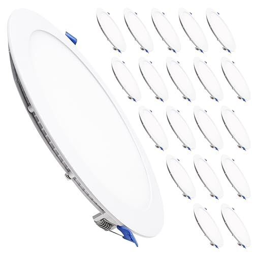LED ATOMANT Packung mit 20 LED Einbaustrahler Downlight Rund Flach 225mm 20W, CCT (Farbwahlschalter Warmweiß, Neutralweiß oder Kaltweiß), Durchmesser 205mm, 1800 Lumen, Inklusive Treiber von LED ATOMANT