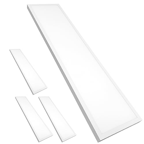 LED ATOMANT Packung mit 4 Set Aufbaurahmen + LED Einbaustrahler Panel 120x30cm 48W, CCT (Farbwahlschalter Warmweiß, Neutralweiß oder Kaltweiß), 5000 Lumen, Inklusive Treiber von LED ATOMANT