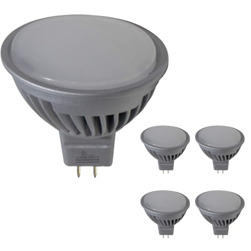 LED ATOMANT Packung mit 5 LED-Lampe MR16 12V/24V 7W dimmbar, Neutralweiß (4500K), 600 Lumen, 120 Grad Abstrahlwinkel, GU5.3 von LED ATOMANT