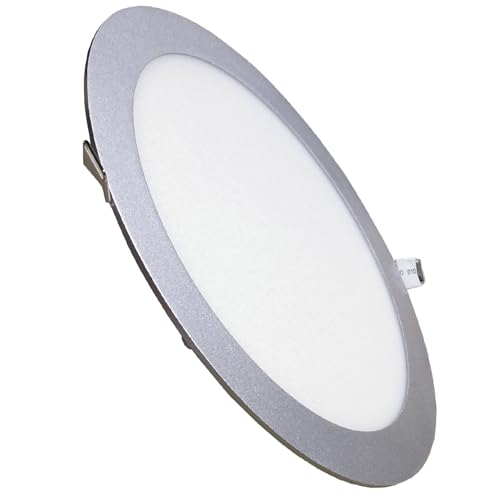 LED ATOMANT Rundes LED-Panel 24W flach, Ausschnitt 280mm, Silberrahmen, Neutralweiß (4500K), 2200 Lumen, Treiber inklusive von LED ATOMANT
