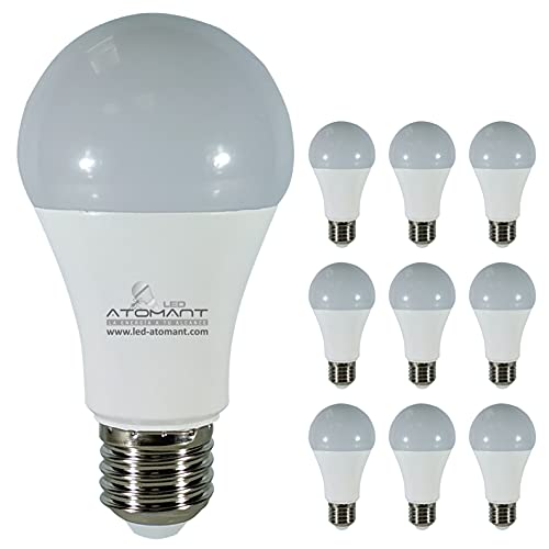 LED ATOMANT Pack 10x Birne A60 15w. Äquivalenz 150 Watt. Kühle weiße Farbe (6500K). Nicht dimmbar, 1450 Lumen. von LED ATOMANT