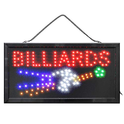 LED-Fashion LED Schild Leuchtreklame BILLIARDS Billard Werbeschild für Bars Kneipen Cafe Leucht-Reklame Billardzimmer Deko Leucht-Werbeschild von LED-Fashion