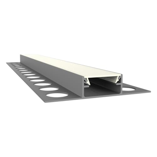 LED Aluminium Fliesenprofil F1 Mirach 2 Meter inkl. Abdeckung Klar - Alu Profil für Fliesen von LED-Gigant