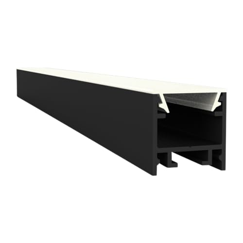LED-Gigant Aluminium Profil Schwarz A2 Arrakis LED Profil 2 m für LED Streifen + Abdeckung Klar von LED-Gigant