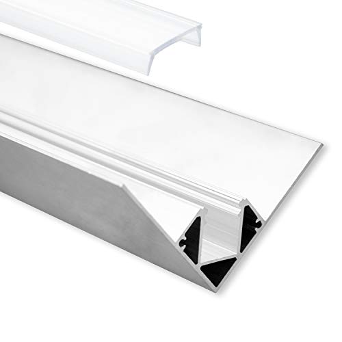 LED Aluminium Trockenbauprofil Inneneck T6 Heze 2 Meter mit Abdeckung Opal für Led Streifen von LED-Gigant