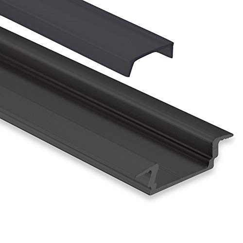 LED-Gigant-Aluminium Einbau Profil A1F Schwarz mit Abdeckung Schwarz/matt 2M für Led Streifen/strip Alu profil 2000mm LED-Gigant-Aluminium Einbau Profil A1F Schwarz mit Abdeckung Schwarz/matt 2M für Led Streifen/strip Alu profil 2000mm von LED-Gigant