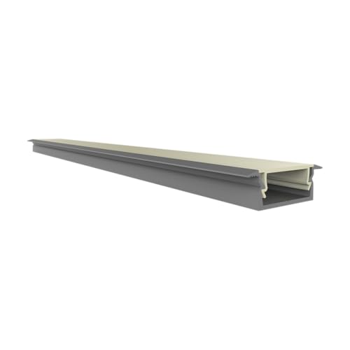 LED-Gigant Aluminium Einbau Profil NLN1F mit profilbündige Abdeckung 2m für LED Streifen bis zu 14mm 2000 mm von LED-Gigant