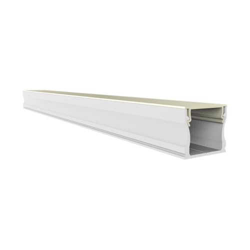 Led-Gigant Aluminium Profil Weiß NLN2 profilbündige Abdeckung 2m für Streifen bis zu 12mm inkl. Abdeckung Opal IP20 von LED-Gigant