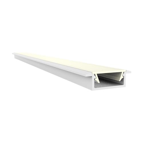 Led Aluminium Profil A1F Subra Weiß mit Abdeckung 2 Meter Klar Innenbereich von LED-Gigant