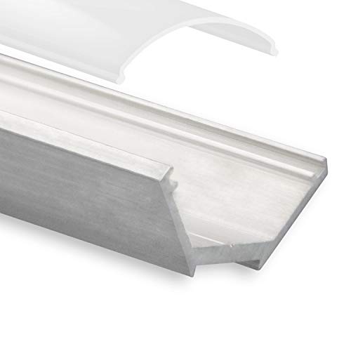 Led-Gigant LED Aluminium Eckprofil P25 Fulu 2m nkl. Abdeckung Opal LED Alu Eckprofil IP20 für Led Streifen von LED-Gigant