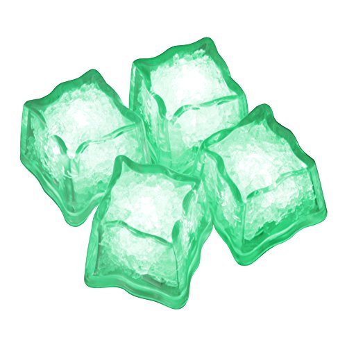 LED-Highlights 9er Set Deko Led Eiswürfel beleuchtet Blinkend Leuchtend Grün Mehrweg - Batterie Wechselbar Led Leucht Eiswürfel LED Ice Cubes von LED-Highlights