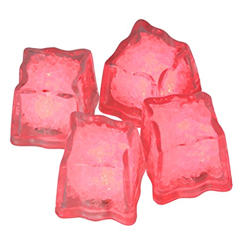 LED-Highlights 9er Set Deko Led Eiswürfel beleuchtet Blinkend Leuchtend Rot Mehrweg - Batterie Wechselbar Led Leucht Eiswürfel LED Ice Cubes von LED-Highlights