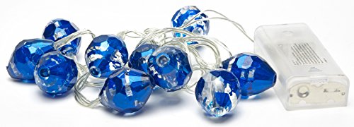 LED-Highlights Deko Draht Lichterkette Micro 10 Glas Kugel blau LED weiß 1,4 m Micro Beleuchtung Batterie Drahtlicherkette von LED-Highlights