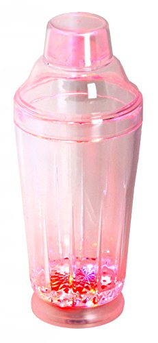 LED-Highlights Glas Becher Cocktailshaker 500 ml Led Farbwechsel bunt Rgb mit Batterie wechselbar Bar Kunststoff Trinkglas beleuchtet Cocktailmixer von LED-Highlights