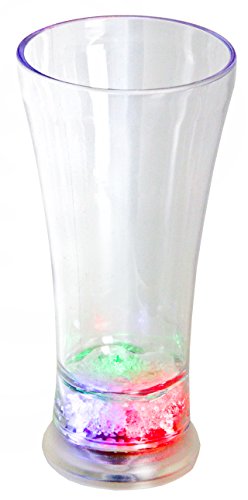 LED-Highlights Led Glas Becher Iceglas 400 ml Led bunt oder blinkend Batterie wechselbar Bar Kunststoff Trinkglas beleuchtet Cocktailglas Leuchtglas von LED-Highlights