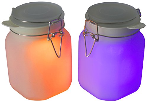 LED-Highlights Solarglas für Außen Solarlampe mit Akku 2 Farben einstellbar Solarleuchte Solar Einmachglas für Außen Solarlicht Glas von LED-Highlights