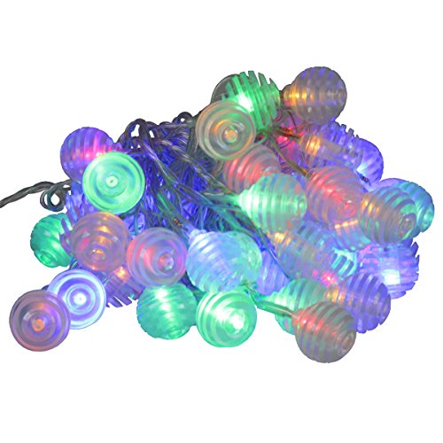 LED Lichterkette Rillen Kugel 6,5 m 50 LED bunt mit Controller 8 verschiedene Leuchtmodi multicolor Außen IP44 Partylichterkette Partylicht Partybeleuchtung Partyleuchte Strahler von LED-Highlights
