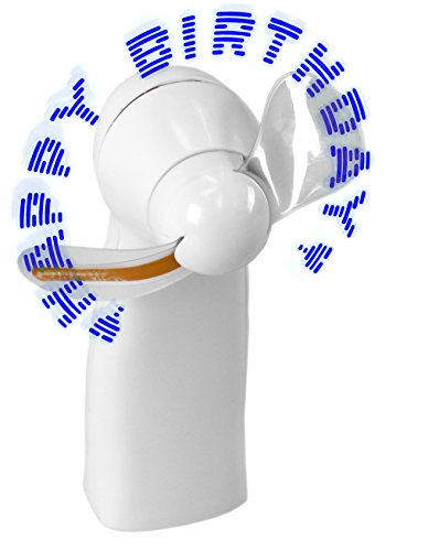 LED Ventilator "Happy Birthday" mit 11 blauen LED, Handventilator, Leuchtventilator von LED-Highlights