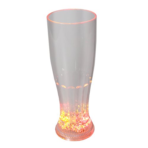 LED-Highlights Glas Becher Weizenglas 650 ml LED Rgb bunt oder blinkend Batterie wechselbar Bar Kunststoff Trinkglas beleuchtet von LED-Highlights