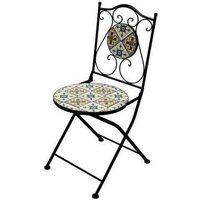 Decojardin Salento 38xH46x92 cm Stühle in Stahl und Keramik mit Gartenmöbel Garten Deluxe Sammlung dekoriert von LED LEDS