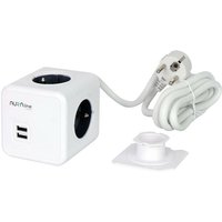 Aura line cube Adapter 4-fach Steckdose mit 2 USB-Anschlüssen 1,5m von LED LINE