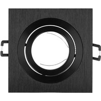 Einbaustrahler GU10 Einbaurahmen 35° Schwenkbar Ø85mm Bohrloch Aluminium inkl. GU10 Fassung für led Leuchtmittel Schwarz Eckig von LED LINE