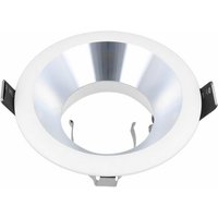 Einbaustrahler GU10 Einbaurahmen Einbauleuchte Ø75mm Bohrloch Aluminium inkl. GU10 Fassung für led Leuchmittel Weiß/Silber, Rund 5W Kaltweiß von LED LINE