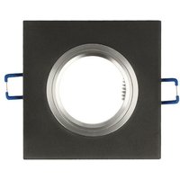 Einbaustrahler GU10 Einbaurahmen Glas Einbauleuchte Ø75mm Bohrloch inkl. GU10 Fassung für led Leuchtmittel Schwarz Frosted Eckig von LED LINE