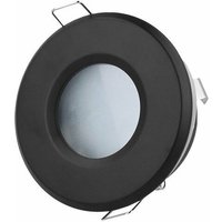 IP65 Deckenleuchte Einbaurahmen 83Ø Wasserdicht Einbaustrahler Lampe Spot Einbau Leuchte Rund Schwarz aus Aluminium mit Fassung GU10 - Led Line von LED LINE