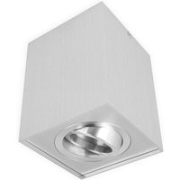 Led Line - Deckenleuchte cubo Aufbaustrahler Lampe Aufputz Leuchte Strahler Schwenkbar 45° Eckig Silber aus Aluminium mit Fassung GU10 5W von LED LINE