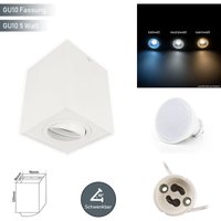 Led Line - Deckenleuchte cubo Aufbaustrahler Lampe Aufputz Leuchte Strahler Schwenkbar 45° Eckig Weiss aus Aluminium mit Fassung GU10 5W Leuchtmittel von LED LINE