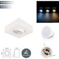 LED line Deckenleuchte CUBO MIDI Aufbaustrahler Lampe Unterputz Leuchte Strahler Schwenkbar 45° Eckig Weiß aus Aluminium mit Fassung GU10 5W von LED LINE