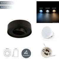 Deckenleuchte rollo midi Aufbaustrahler Lampe Unterputz Leuchte Strahler Schwenkbar 45° Rund Schwarz aus Aluminium mit Fassung GU10 5W Leuchtmittel von LED LINE