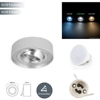 Deckenleuchte rollo midi Aufbaustrahler Lampe Unterputz Leuchte Strahler Schwenkbar 45° Rund Weiß aus Aluminium mit Fassung GU10 5W Leuchtmittel von LED LINE