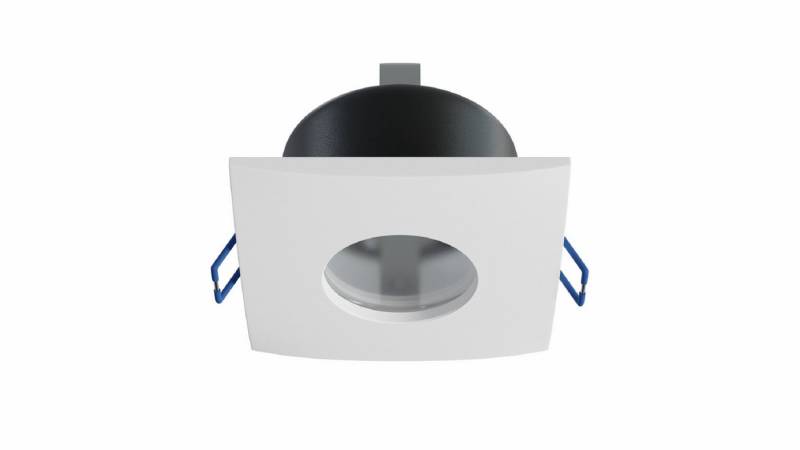 LED Labs LED Einbaustrahler XANA Deckenleuchte für GU10 quadratisch IP44 Ø 70 mm Bohrloch, ohne Leuchtmittel, IP44-Schutz von LED Labs