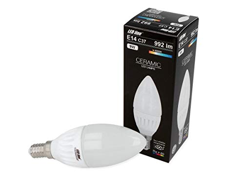 1 Stück LED E14 C37 Leuchtmittel Lampe Birne Leuchte Beleuchtung Form: Kerze 9W 992 Lumen 4000K Neutralweiß von LED-Line