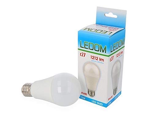 [1 Stück] LEDOM E27 A60 Leuchtmittel 12W Warmweiß 3000K 1212 Lumen SMD LED Ra 80 Ersetzt 120W 220-240V Glühlampe Ø60mm Energiesparlampe von LED-Line
