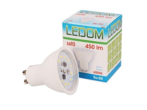 10 Stück LEDOM GU10 5W SMD LED Leuchtmittel 3000K Warmweiß 450 Lumen 220-240V Ø50 Spot Strahler Einbauleuchte Energiesparlampe Glühlampe von LED-Line
