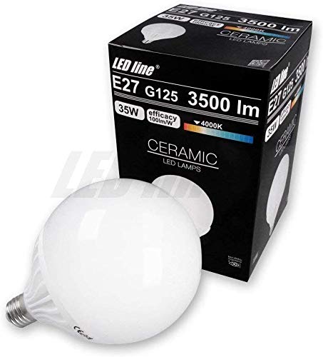 E27 35W LED Leuchtmittel sehr helle Lampe Neutralweiß 4000K G125 3500 lm Leuchtmittel ersetzt 200W Glühbirne 280° Abstrahlwinkel von LED-Line