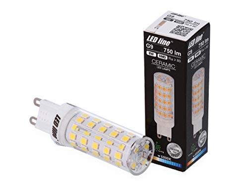 G9 LED 2er Pack Leuchtmittel 8W Kaltweiß 750 Lumen Stiftsockel Energiesparlampe Glühbirne Glühlampe sparsame Birne von LED-Line