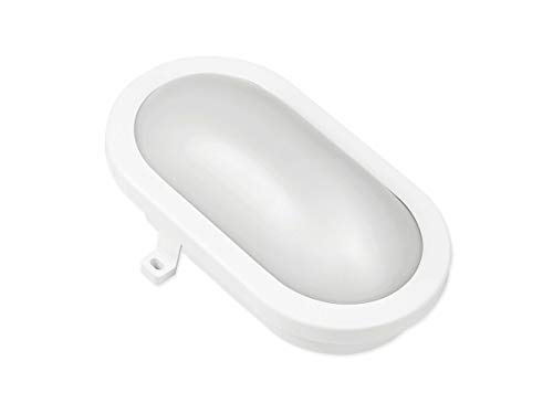 LED 12W Oval Lampe IP54 Kellerleuchte Neutralweiß 840 Lumen Deckenleuchte Feuchtraumleuchte Weiß von LED-Line