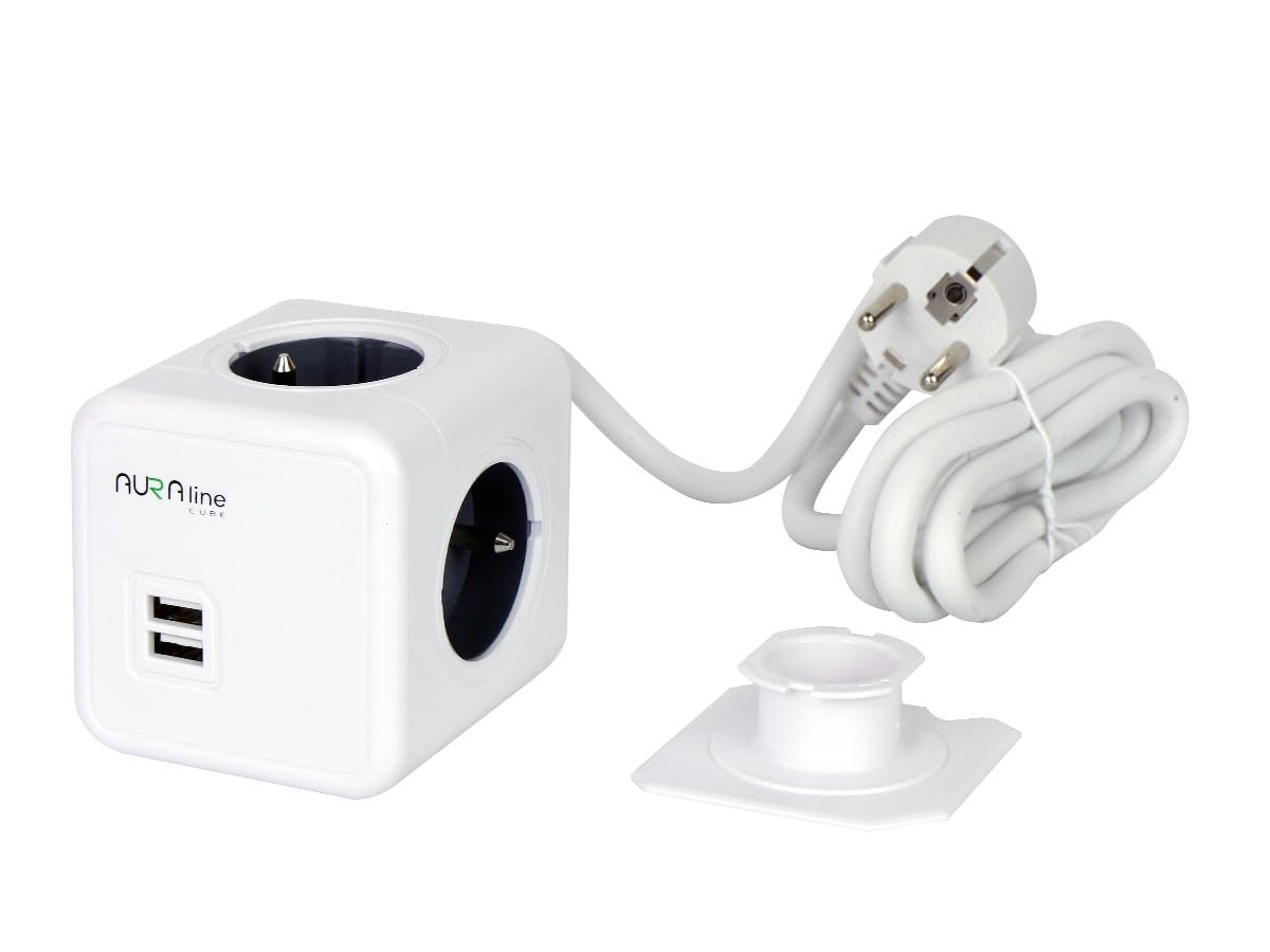 LED-Line AURA line CUBE Adapter 4/5-fach Steckdose Steckdosenleiste (Kabellänge 1.5 m) von LED-Line