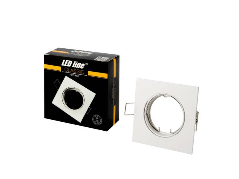 LED-Line LED Einbaustrahler LED line® Einbaustrahler max. 35W Spot schwenkbar IP20 eckig weiß matt, schwenkbar von LED-Line