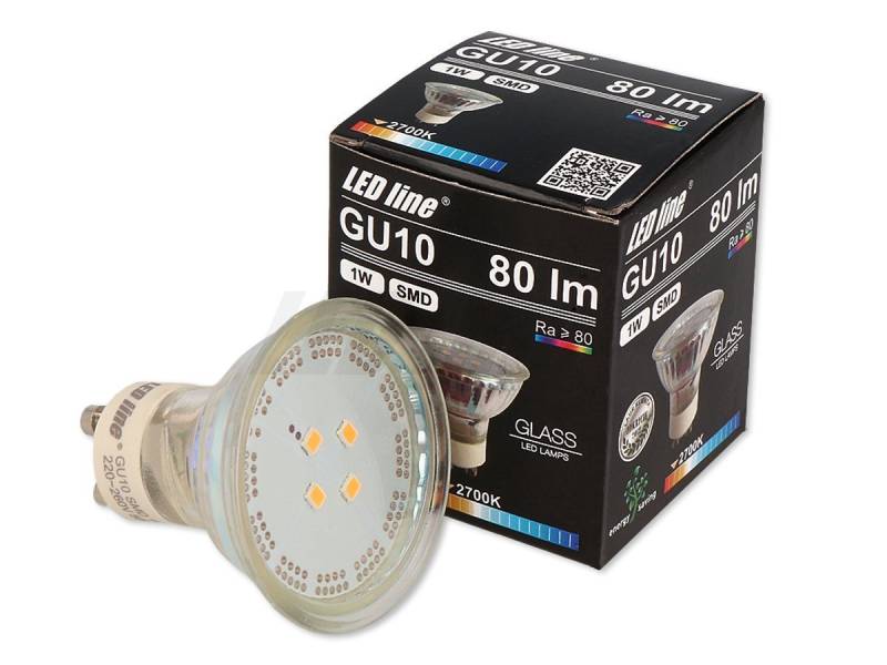 LED-Line LED-Leuchtmittel GU10 1W LED Leuchtmittel 120° SMD 2700K Warmweiß, 3 St. von LED-Line